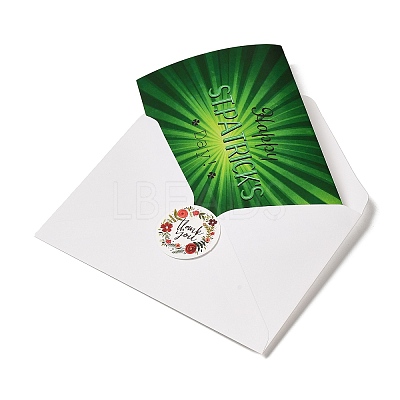 Saint Patrick's Day Rectangle Paper Greeting Card AJEW-D060-01B-1