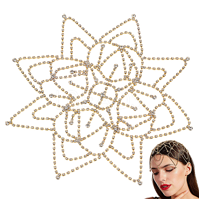 1Pc Rhinestone Mesh Headpiece Cap OHAR-WR0001-03G-1