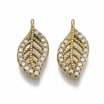 Brass Micro Pave Cubic Zirconia Charms KK-F731-13C-NF-1
