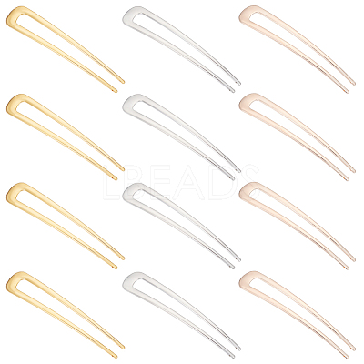 12Pcs 3 Colors Alloy Hair Forks Findings AJEW-GO0001-50-1