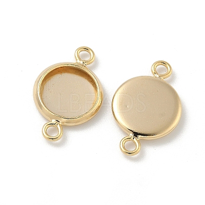 Flat Round Brass Connector Cabochon Settings KK-K414-13F-G-1