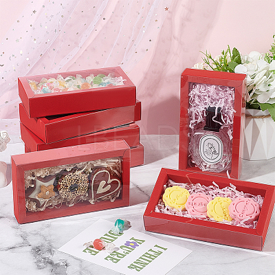 Foldable Paper Drawer Boxes with Clear Plastic Cover CON-WH0095-68A-02-1