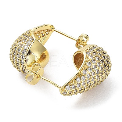 Cubic Zirconia Teardrop Stud Earrings EJEW-H137-01G-01-1
