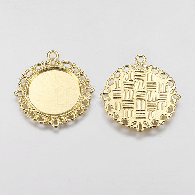 Zinc Alloy Pendant Settings for Cabochon & Rhinestone PALLOY-A15290-G-NR-1