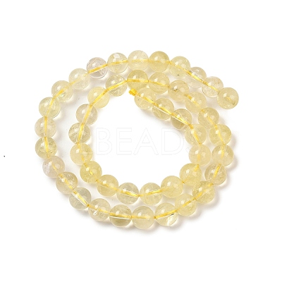Natural Lemon Quartz(Heated) Beads Strands G-P596-8mm-01-1