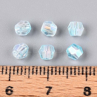 Transparent Spray Painted Glass Beads EGLA-N018-4mm-06-1