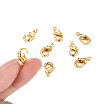 Brass Lobster Claw Clasps X-KK-902-G-1