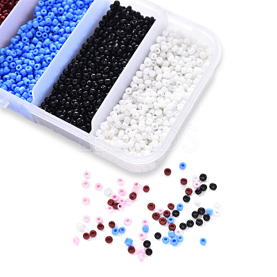 6000Pcs 5 Colors Glass Seed Beads SEED-YW0001-15A-1