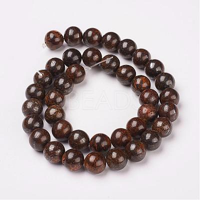 Natural Bronzite Beads Strands G-D169-01-8mm-1