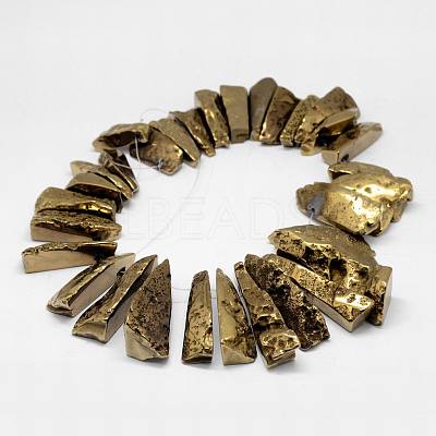 Electroplated Natural & Dyed Agate Bead Strands G-N0169-001B-1