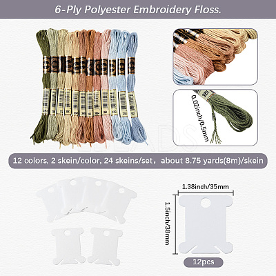 6-Ply Polyester Embroidery Floss OCOR-CY0002-03B-01-1