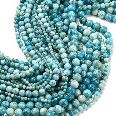 Natural Gemstone Hemimorphite Round Beads Strands G-L145-8mm-01-1