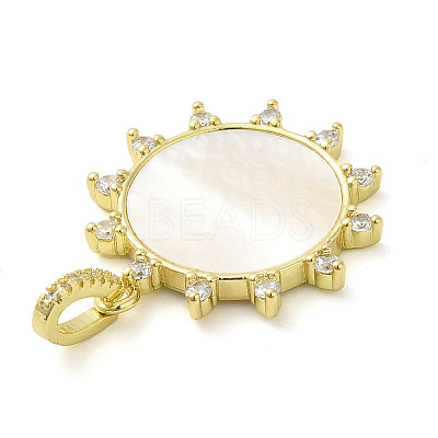 Rack Plating Brass Micro Pave Clear Cubic Zirconia Pendants X-KK-Q784-33G-1