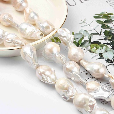 Natural Baroque Pearl Keshi Pearl Beads Strands PEAR-Q015-017-1