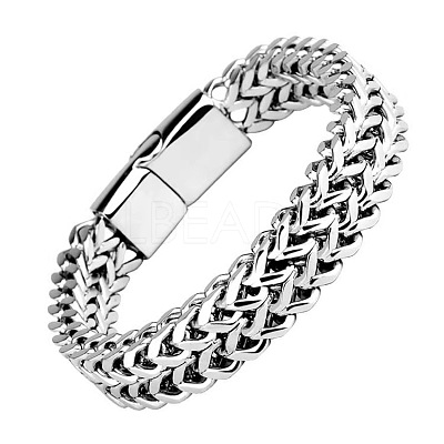 Punk Style 304 Stainless Steel Curb Chain Bracelets for Men WGFAED6-04-1