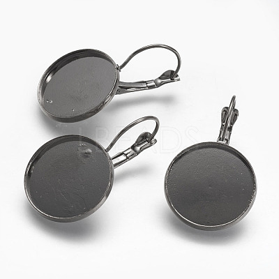 Brass Leverback Earring Settings LS-KK-H024-B-1