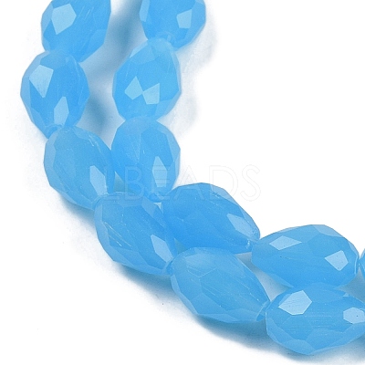 Electroplate Imitation Jade Glass Beads Strands EGLA-N013-J8mm-D05-1