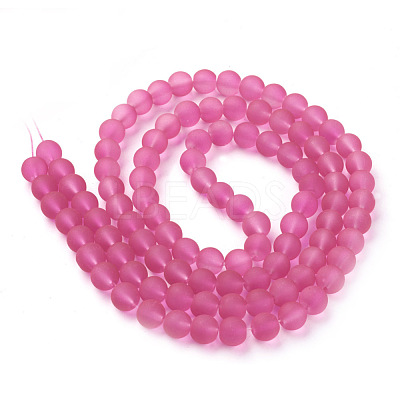 Baking Paint Transparent Glass Bead Strands GLAA-S031-8mm-35-1