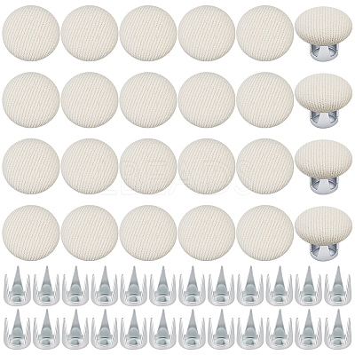 24 Bags Flat Round Cloth Cap Nail Buttons BUTT-BC0001-21E-1