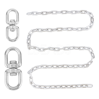 2Pcs 2 Sizes 304 Stainless Steel Double Eye Swivel Clasps STAS-GA0001-09-1
