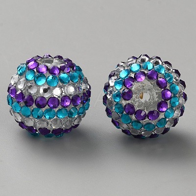 Resin Rhinestone Beads RB-WH0003-08C-1