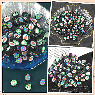 Handmade Polymer Clay Beads CLAY-SP0001-07-1