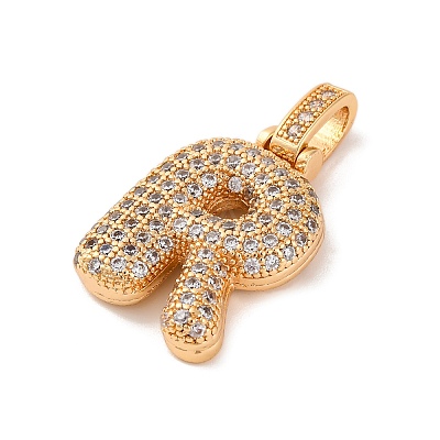 Brass Micro Pave Cubic Zirconia Pendants KK-C076-29R-G01-1