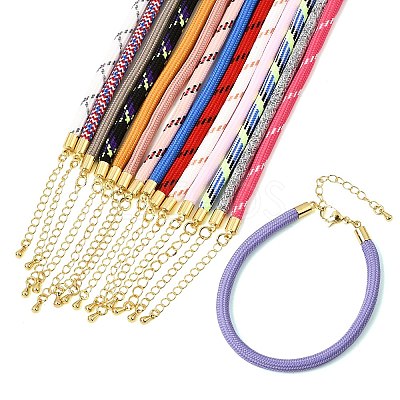 Braided Round Polyester Cord Bracelet Makings FB-CBAEDA0-01G-1