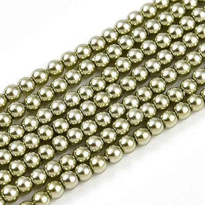 Baking Paint Pearlized Glass Pearl Bead Strands HY-N002-2mm-A07-1