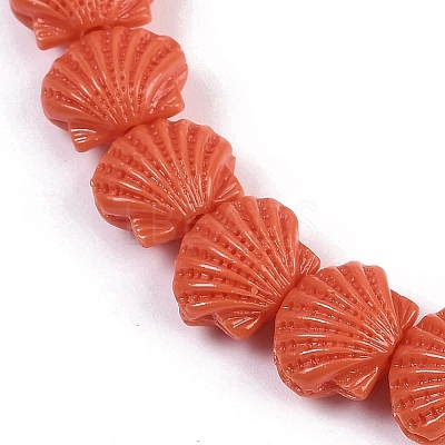Synthetic Coral Dyed Carved Beads Strands X-CORA-K009-05A-02-1
