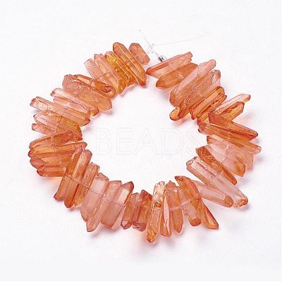 Natural Quartz Crystal Points Beads Strands G-K181-B07-1