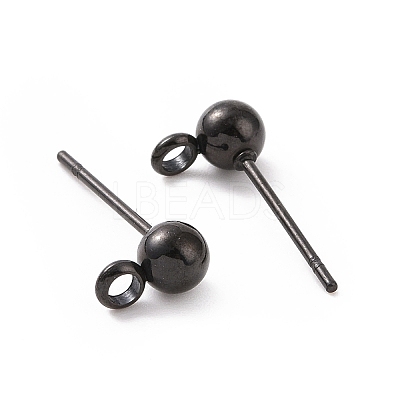 304 Stainless Steel Ball Post Stud Earring Findings STAS-Z035-01EB-B-1