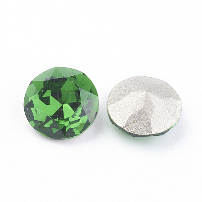 Pointed Back & Back Plated Glass Rhinestone Cabochons RGLA-J012-8mm-291-1