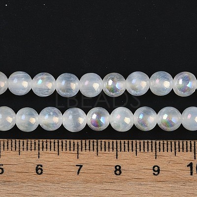Plating Natural Selenite Beads Strands G-G120-A01-02-1