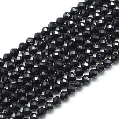 Natural Black Spinel Beads Strands X-G-S152-01-2mm-1