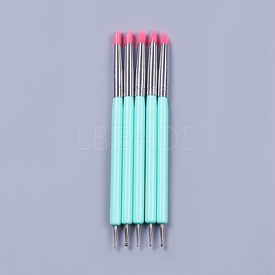 Silicone Double Head Nail Art Dotting Tools AJEW-L072-54C-1