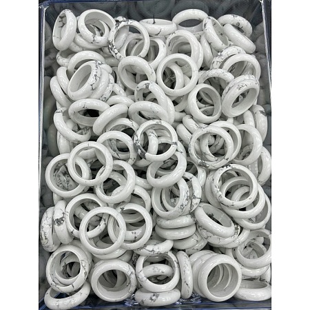Natural Howlite Finger Rings WG8089A-22-1