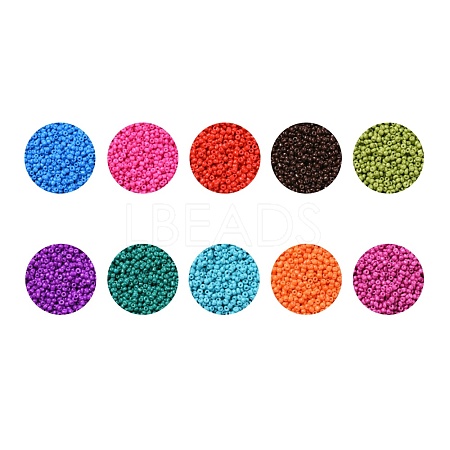 12/0 Baking Paint Glass Seed Beads SEED-US0001-04-2mm-1