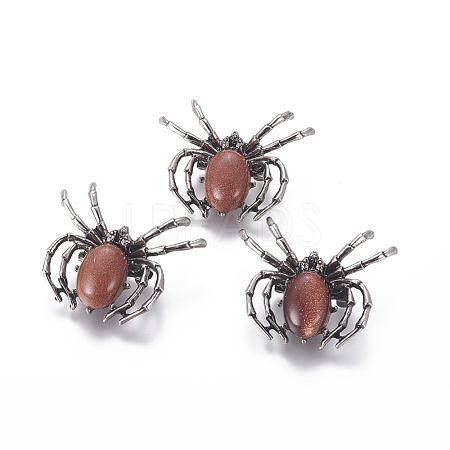 Synthetic Goldstone Brooch G-A176-C06-1