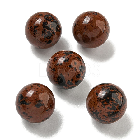 Natural Mahogany Obsidian Round Ball Figurines Statues for Home Office Desktop Decoration G-P532-02A-29-1