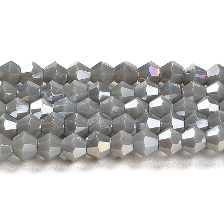 Opaque Solid Color Electroplate Glass Beads Strands GLAA-F029-P4mm-A14-1