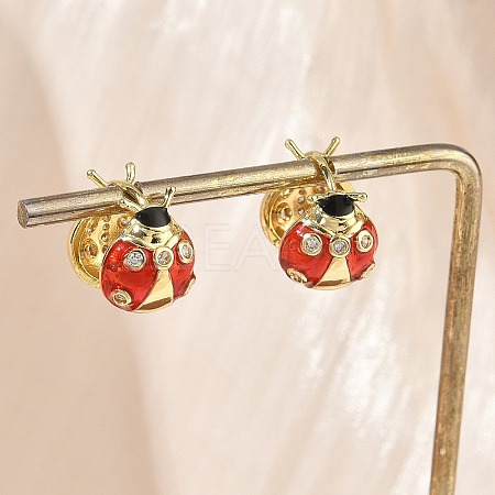 Brass Micro Pave Cubic Zirconia Hoop Earring KK-CBA98BA-09G-B-1