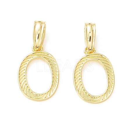 Rack Plating Eco-Friendly Brass Letter Pendants KK-K265-02G-O-1