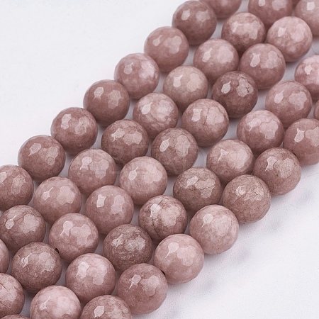 Natural White Jade Bead Strands G-R166-10mm-16-1