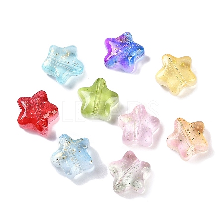 Transparent Spray Painted Glass Beads X1-GLAA-NH0003-01-1