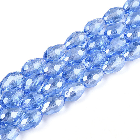 Electroplate Glass Beads Strands EGLA-R008-11x8mm-6-1