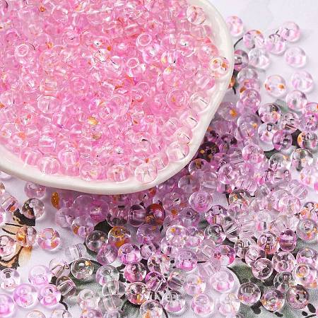 3/0 Baking Paint Transparent Colours Glass Round Beads SEED-L011-13A-05-1