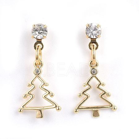 Brass Dangle Stud Earrings X-EJEW-JE03415-1