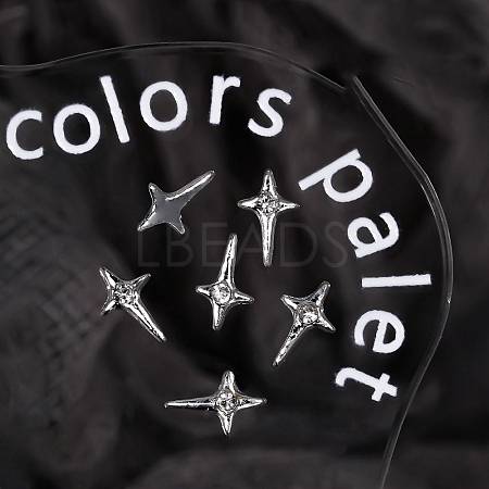 Star Alloy Rhinestone Cabochons MRMJ-WH0075-114-20-1