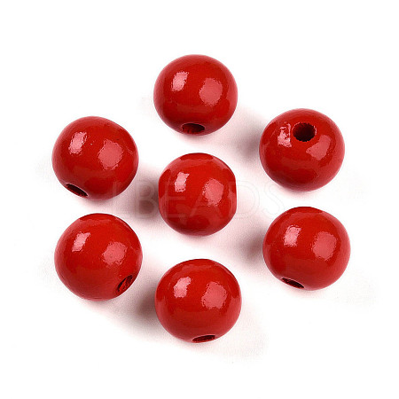 Painted Natural Wood Beads WOOD-A018-16mm-12-1